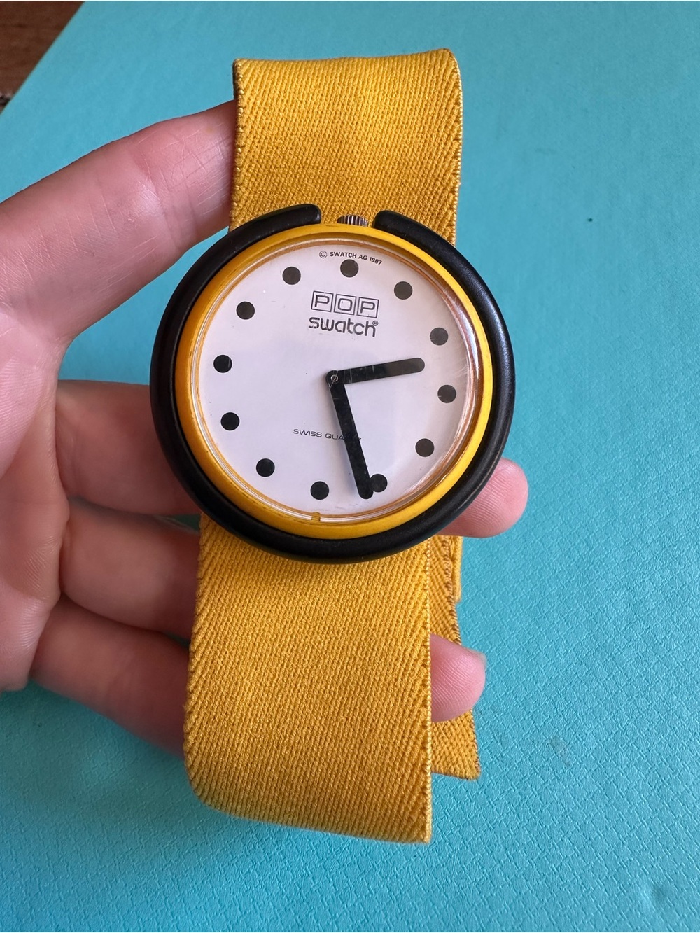 Vintage Swatch Pop Yellow Band Watch